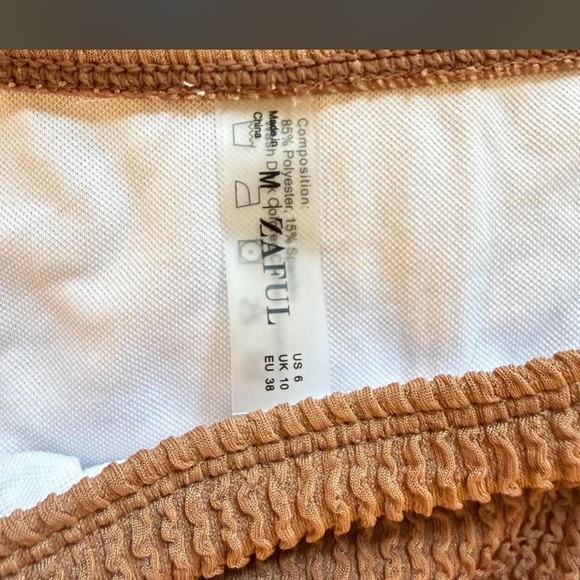 Zaful Textured Tan Ribbed Bikini Set - Picture 4 of 4